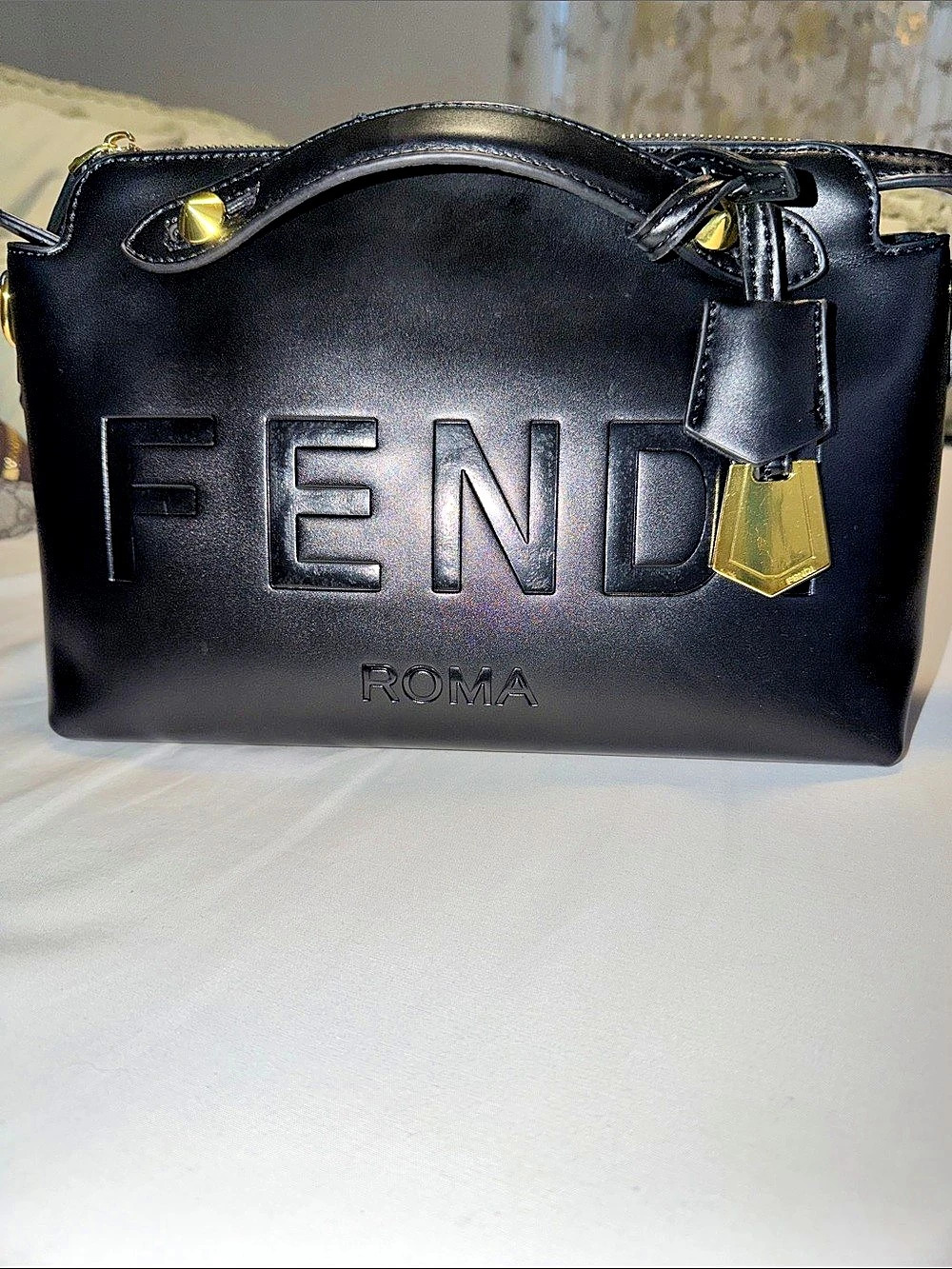 Black Satchel Gold-Tone Hardware